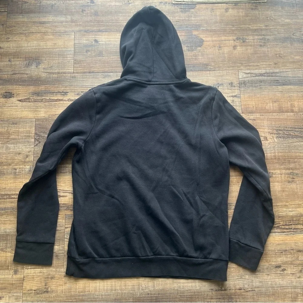 Adidas Girls Black Hoodie Sweatshirt Cheetah Print Logo Size Large - Picture 7 of 7